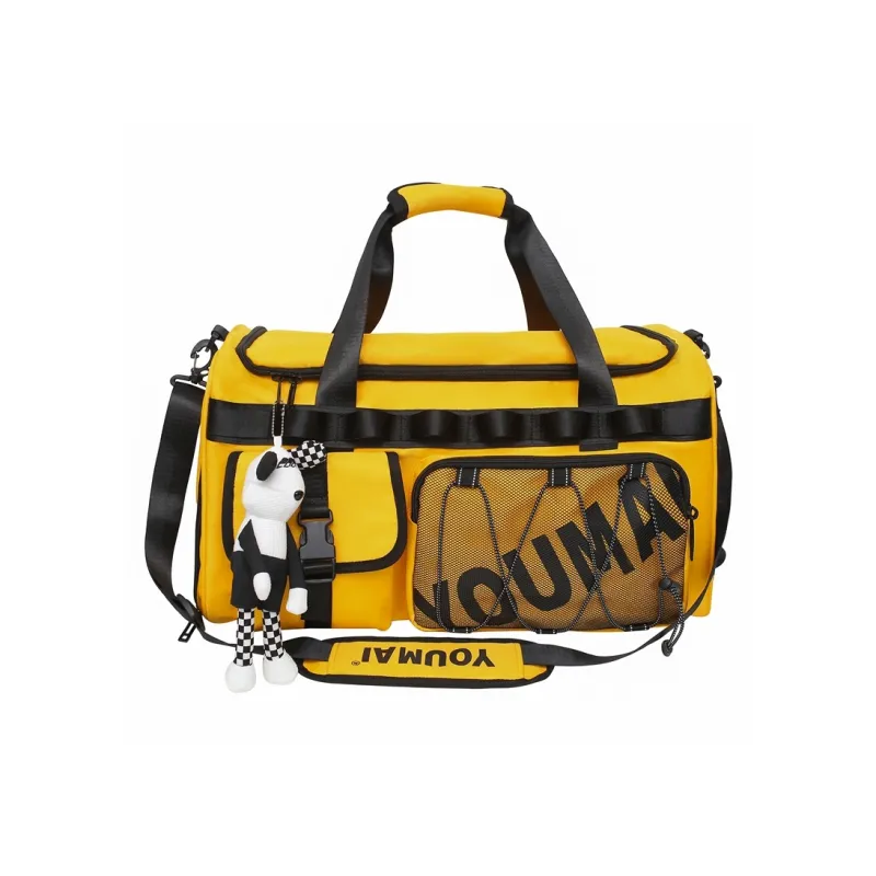 Alcohol Dragon Nylon Travel Bag Unisex Black Ecru/Army Green/Turquoise/Red/Yellow/Pink-10