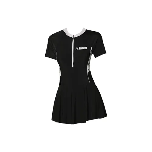 LEACCO Swimming Sets Polyamide Polyester Elastane Pool Women's Black