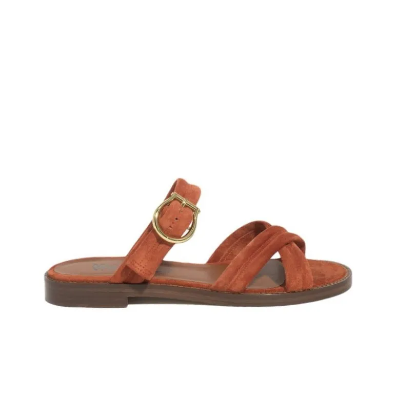 MICHEL VIVIEN Slide Slippers Women's Brown-1