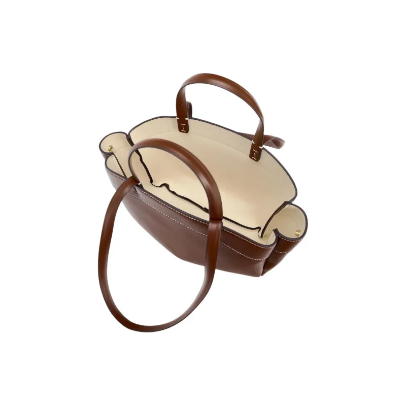 ZARA PU Tote Bag, Shopping Bag, Shoulder Bag, Handbag Large Size Women's Brown-5