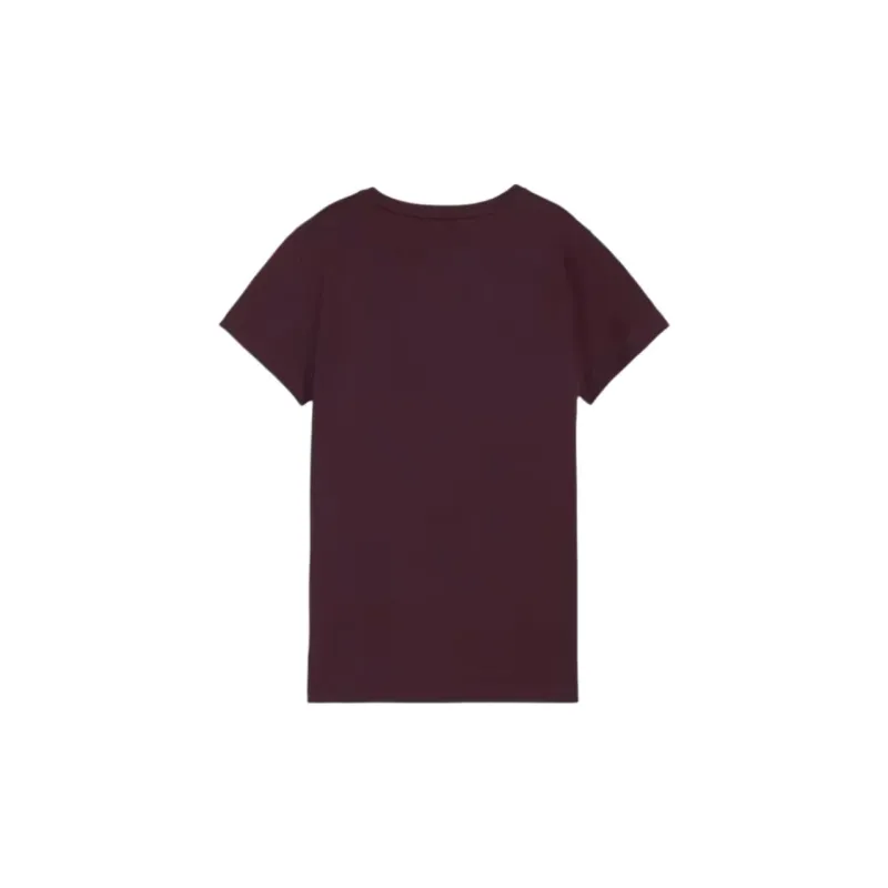 PUMA Essentials+ Metallic Logo T-Shirt Women's Midnight Plum-1