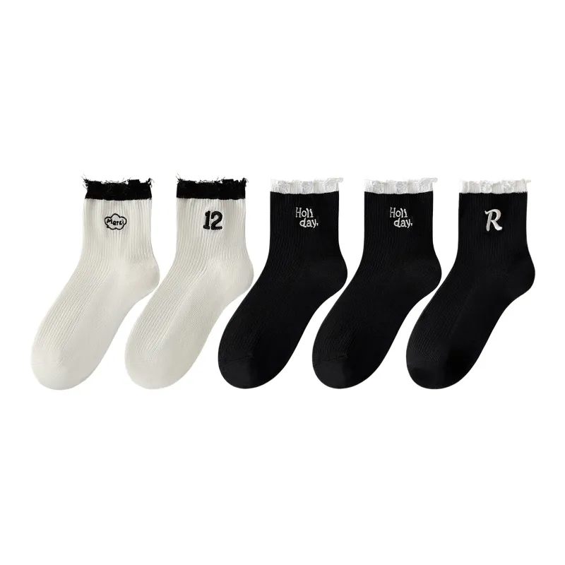 XXLLG Mid Calf Socks Women's 5 Pack-7