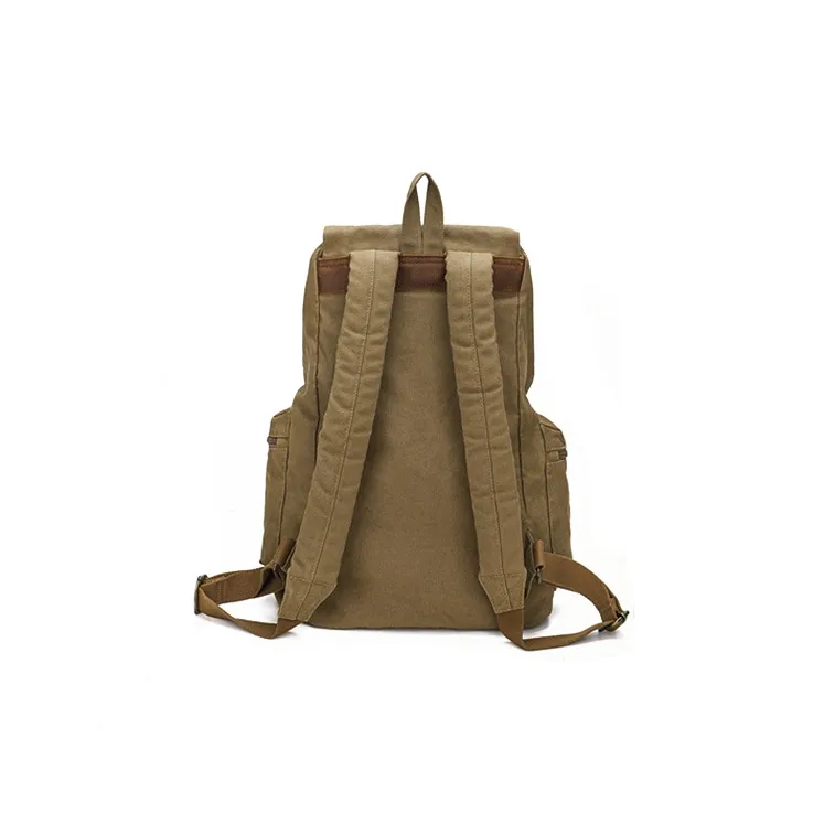 H YXIANG Canvas Backpack Regular Men's Black/Green/Army Green/Earth Yellow-7