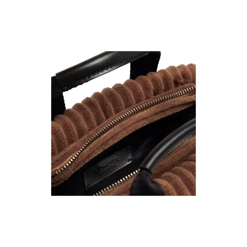 Moncler Corduroy Tote Bag, Shopping Bag, Handbag Mini Women's Brown-3