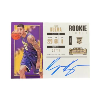 PANINI 2017 18 Kyle Kuzma RC Ball Game Ticket Rising Stars Lakers Kuzma Signature Card Autograph Sports Cards 1 Pc