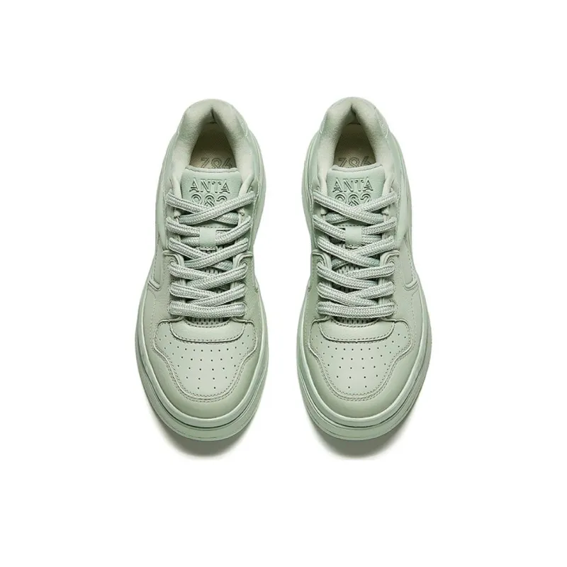 Anta 982EVO Anti-Slip And Wear-Resistant Support Height Increasing Low-Top Skateboard Shoes Women's Green-2