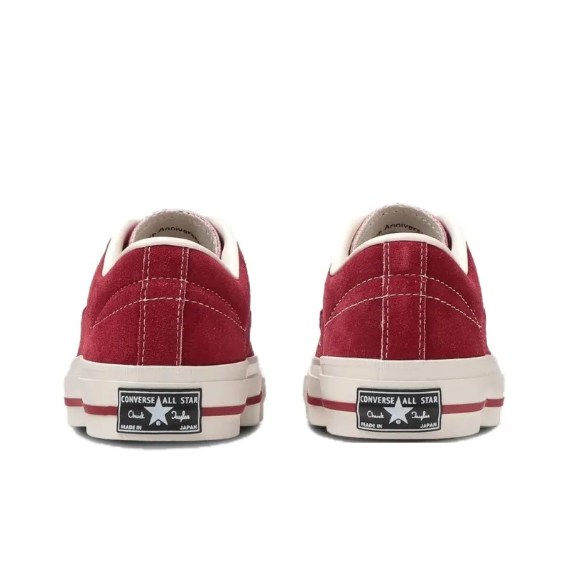 Converse One Star Anti Slip Wear Resistant Low Top Canvas Shoes Unisex Red-4