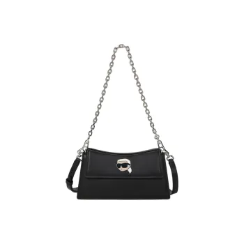 KARL LAGERFELD K/Ikonik Cow Leather Crossbody Bag, Shoulder Bag Women's Black