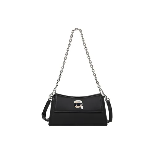 KARL LAGERFELD K/Ikonik Cow Leather Crossbody Bag, Shoulder Bag Women's Black