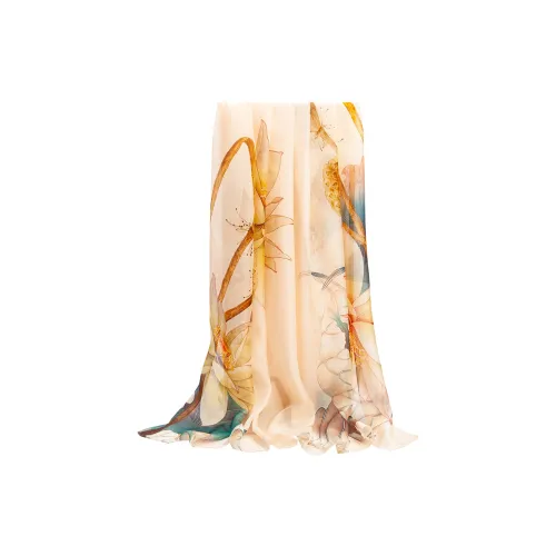 Shanghai Story 100% Mulberry Silk Silk Scarves Women's Late Summer Lotus Fragrance Gift Box Set