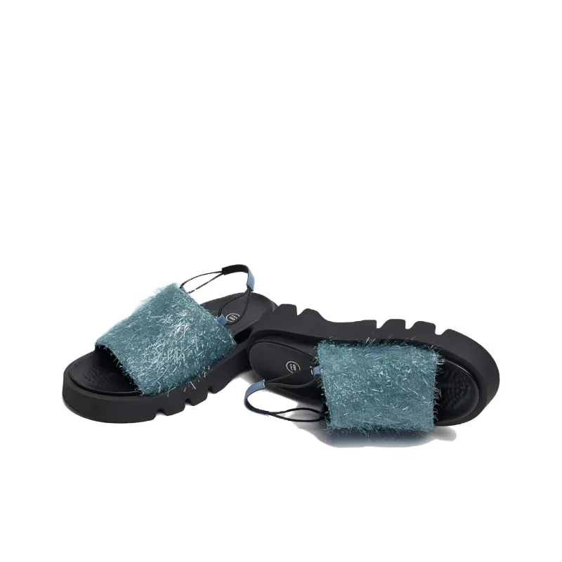 MIISTA Strap Sandals 4cm Women's Blue-3