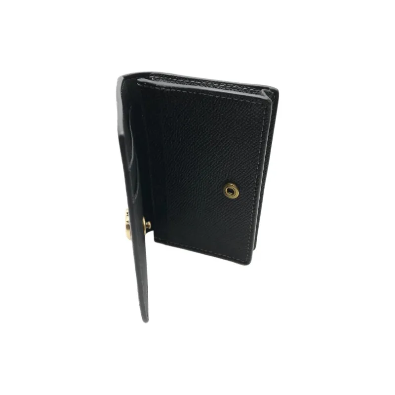 COACH Card Case Leather Coin Purse, Wallet, Card Holder Mini Unisex Black-5