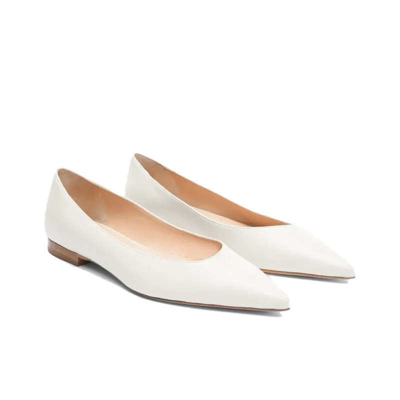 SCAROSSO Iris Pointed toe Leather Ballerinas Women's-1