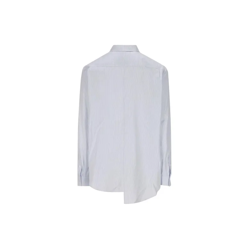 LOEWE Pinstriped Asymmetric Button Up Shirt-1