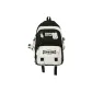 Black Backpack with Charm and Badge