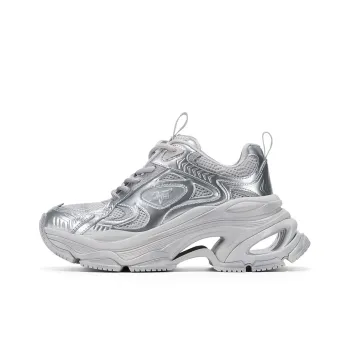 GG CC Chunky Sneakers Women's Low Top Silver