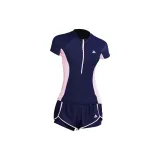 Blue Short-Sleeved Swimsuit Set