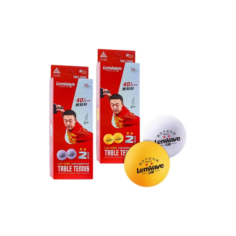 LENWAVE 2 Star Table Tennis High Stretch Stable And Durable Yellow White 10 Pack-1