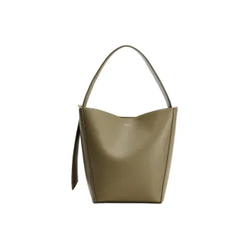 ZARA Polyurethane Bucket Bag Handbag Shoulder Bag Women's Green