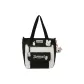 Black Shoulder Bag with Charm and Badge