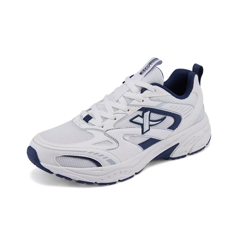 XTEP Shock Absorbing, Non Slip, Wear Resistant, Breathable And Lightweight Low Top Casual Shoes Men's White Blue-1