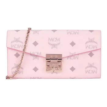 MCM Tracy Monogram Logo Wallet On Chain Crossbody Bag Pink