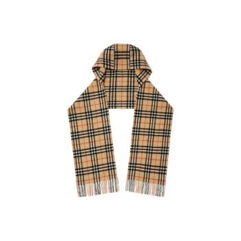 Burberry Check Cashmere Hooded Scarf