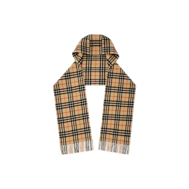 Burberry Check Cashmere Hooded Scarf-0