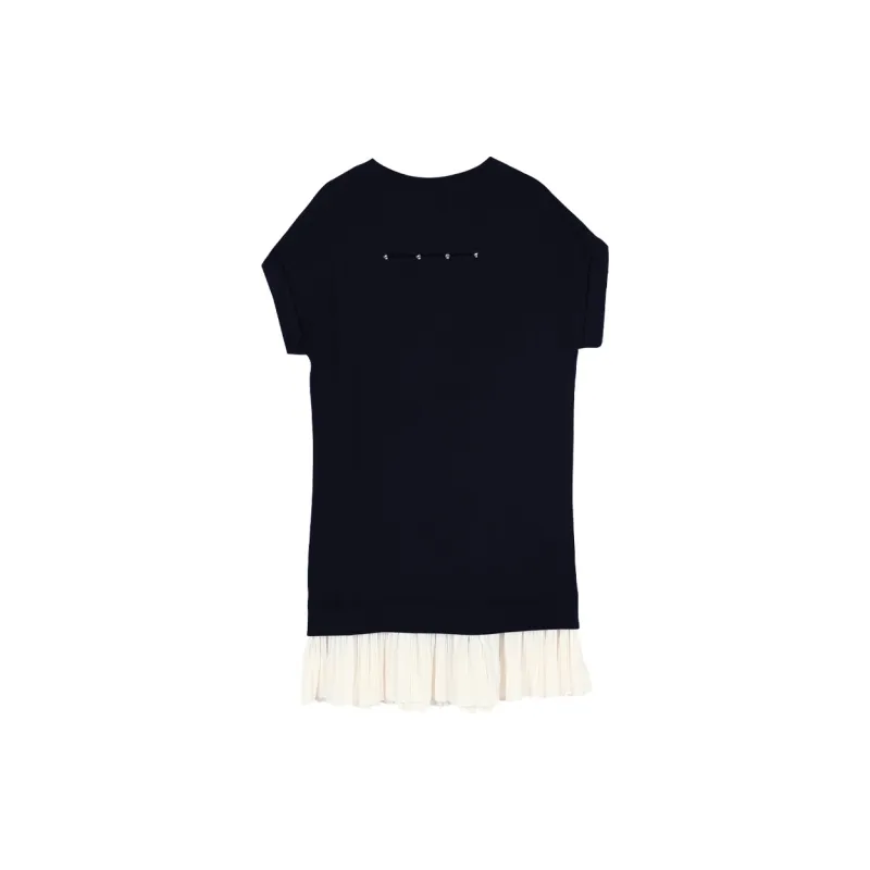 TOUCH Short Sleeved Dresses Women's Black & Beige-1