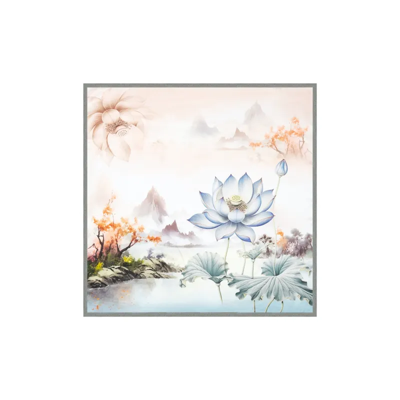 Shanghai Story 100% Mulberry Silk Silk Scarves Women's Patch Bamboo Leaf Flower Gift Box Set-12
