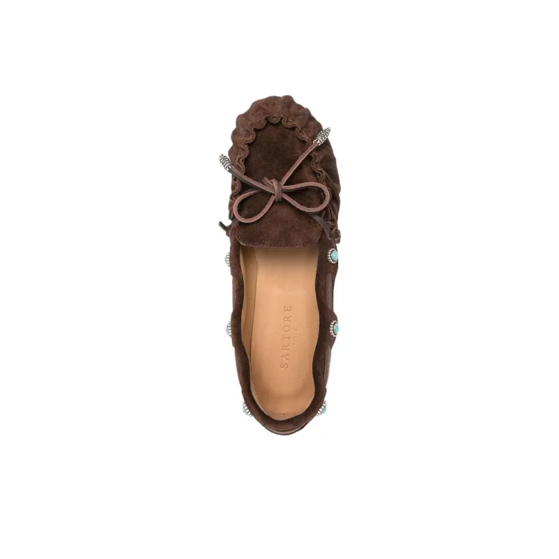 SARTORE R4100 Boat Shoes Women's Dark Brown-4
