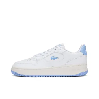 LACOSTE Wear Resistant Low Top Skateboard Shoes Women's Ecru Light Blue