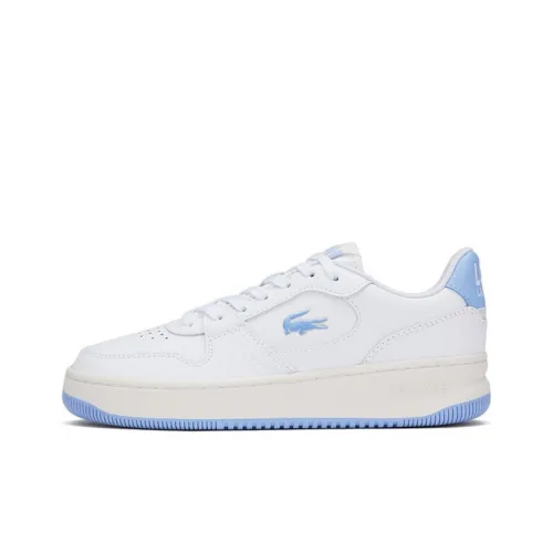 LACOSTE Wear Resistant Low Top Skateboard Shoes Women's Ecru Light Blue