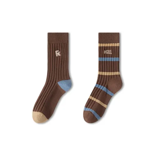 JIAZINI Mid Calf Socks Women's Combo Set