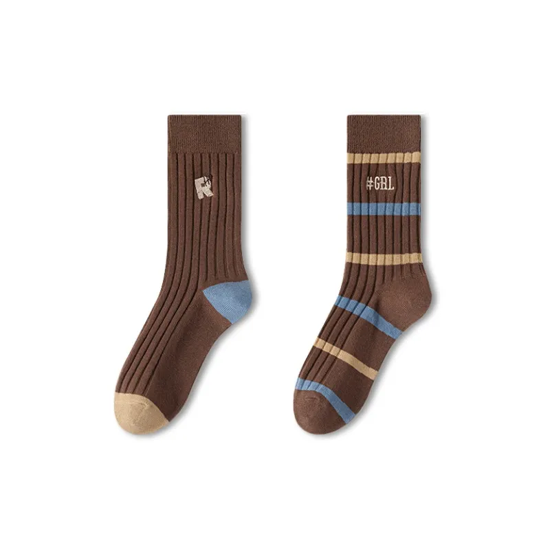 JIAZINI Mid Calf Socks Women's Combo Set-0