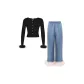 Black Top+Moonlight Blue Pants