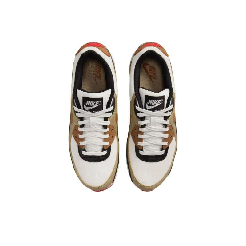 Nike Air Max 90 Phantom Black Fire Red Light British Tan Women's-3