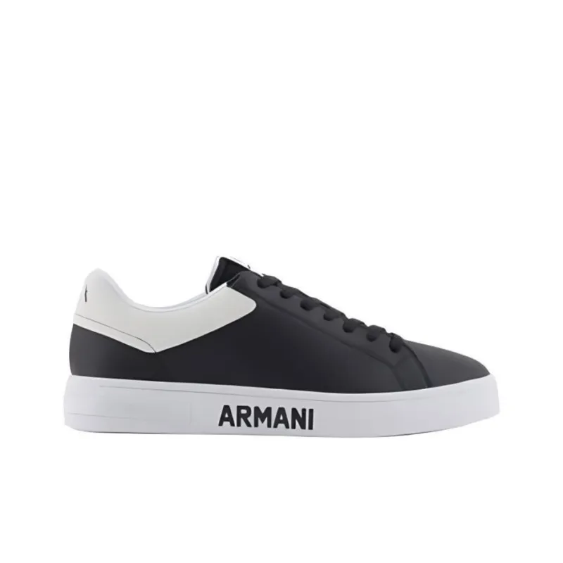 ARMANI EXCHANGEAE Low Top Skateboard Shoes Men's Black White-1