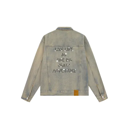 HAPPY PARTY Denim Jackets Unisex Yellow Mud