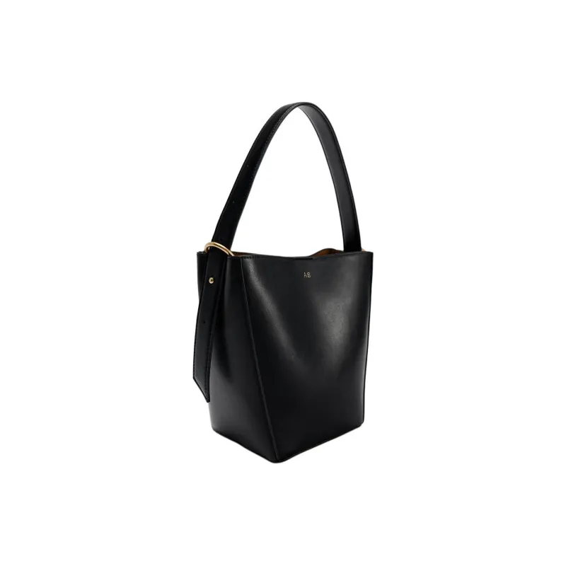 ZARA Polyurethane Bucket Bag, Handbag, Shoulder Bag Women's Black-3