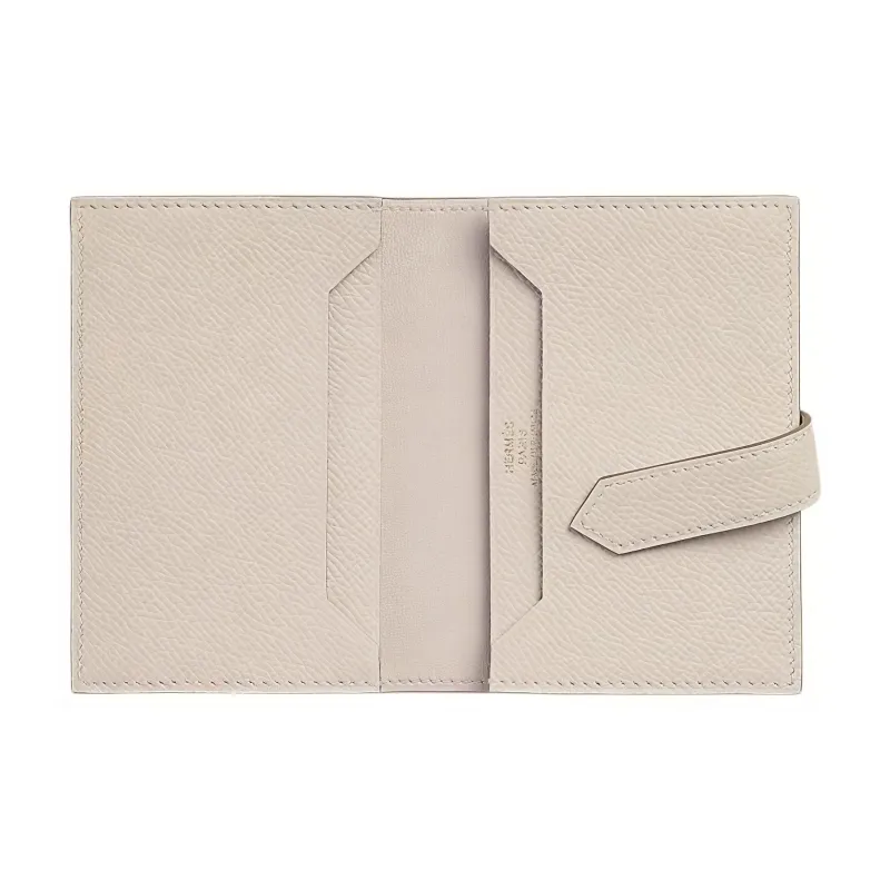 HERMES Bearn Epsom Calfskin Money Clip Card Holder Women's 10 Craie Milkshake White-1