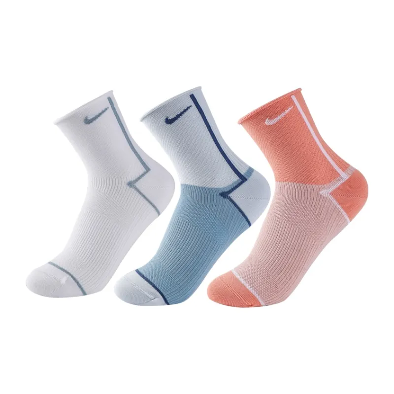 Nike Mid Calf Socks All Unisex White Pink Blue-1
