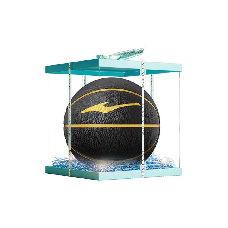 Erke Rubber Basketball Black Gold Size 5 Ball Training Unisex-4