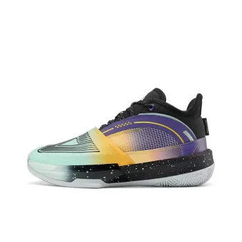 PEAK Taichi Large Triangle Anti Slip Wear Resistant Mid Top Basketball Shoes Green Black