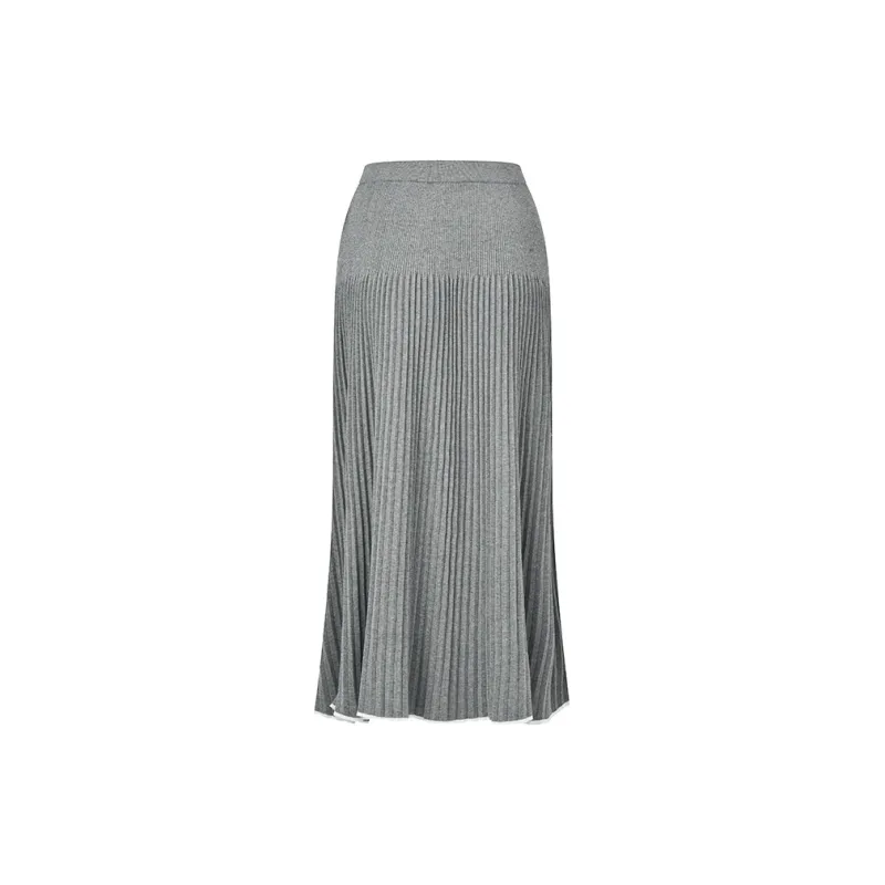 RARE Knit Long Skirts Women's Gray-1