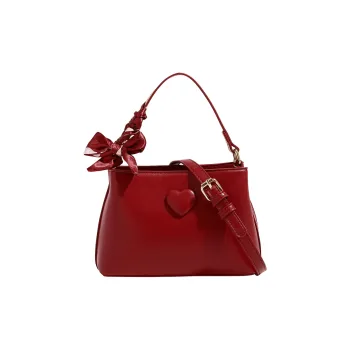 TTaG．baG Cow Leather Shoulder Bag Women's Burgundy