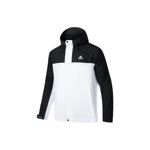 ANTA Windbreaker Jackets Men Basic Black/Pure White