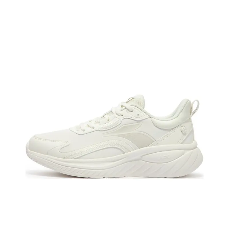 361° Anti Slip Wear Resistant Low Top Casual Running Shoes Women's Feather White-0