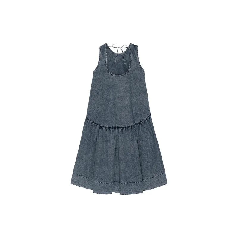 GANNI Cotton Poplin Open Back Midi Dress-1
