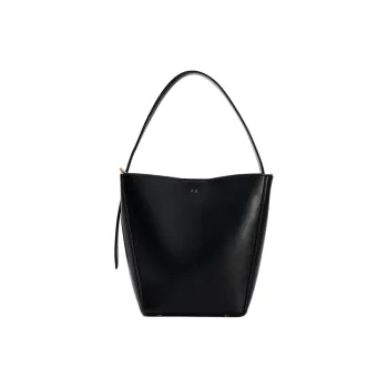ZARA Polyurethane Bucket Bag, Handbag, Shoulder Bag Women's Black